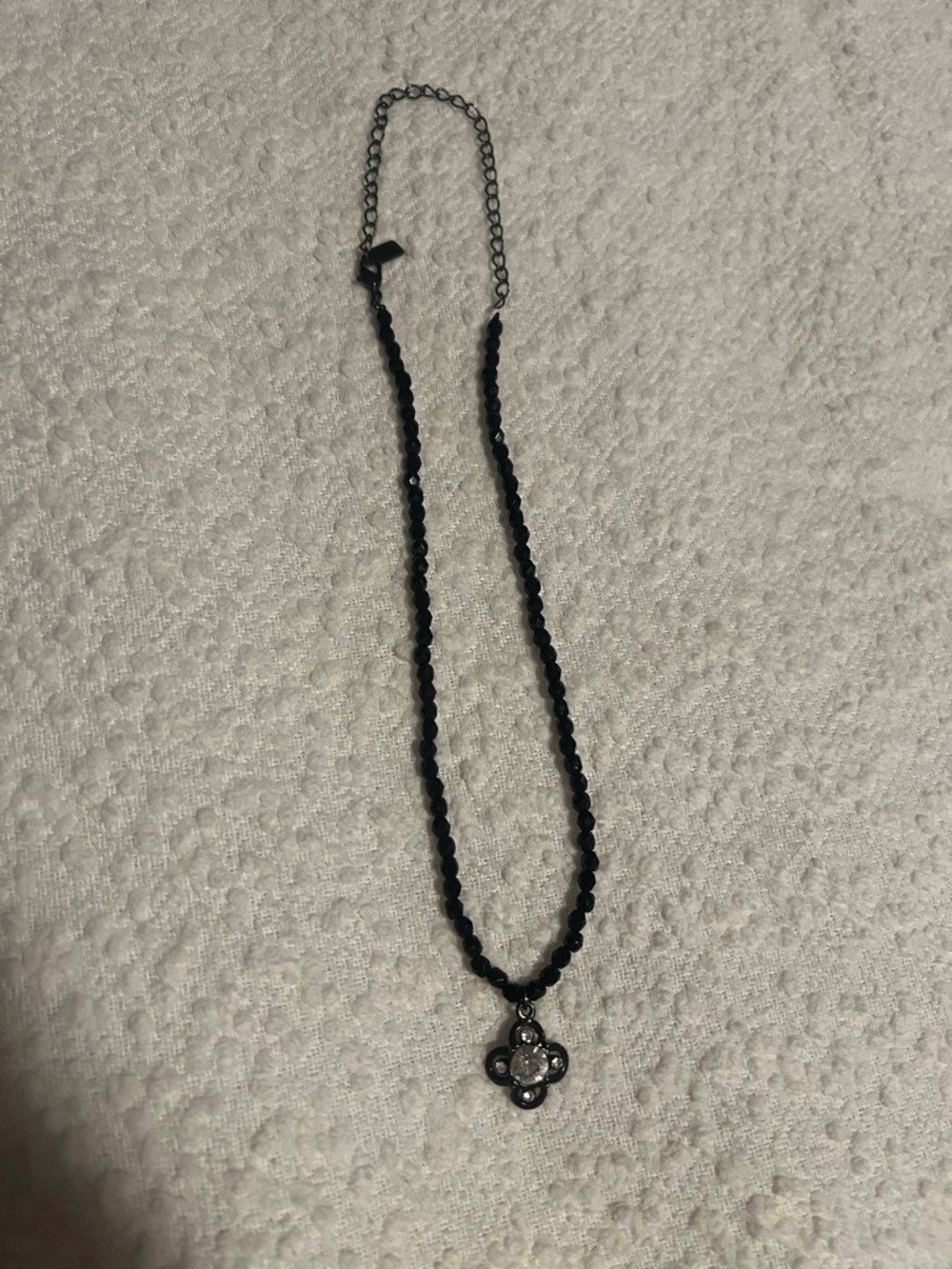 Black Beaded Pendant Necklace - Elegant Women's Jewelry